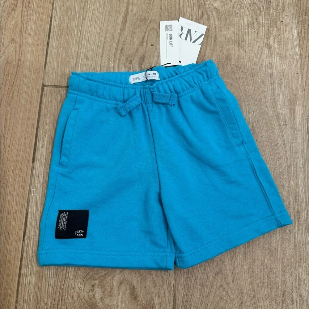 NWT Zara Boy Plush Turquoise Shorts
